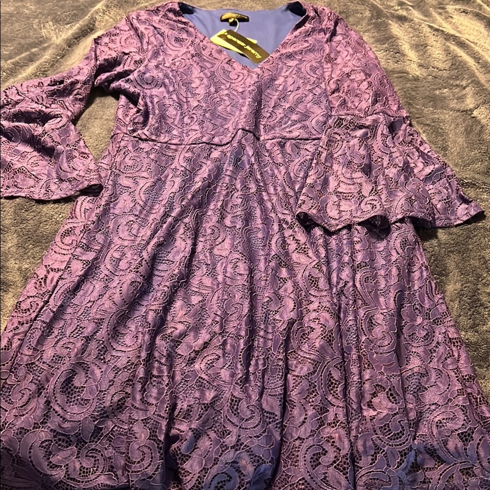 Spenser Jeremy Purple Bell Sleeve Sundress